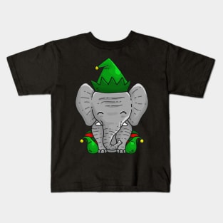 Elf Elephant Christmas Elfant Kids T-Shirt